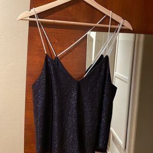 Elegant Black Glittery Women's Top
